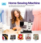 Máquina de costura portátil Wallecom para iniciantes com. Cor Preto e branco