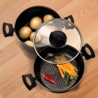 Leve 3 Em 1 Cozinhar No Vapor Caçarola Escorredor De Massa Cor Vermelho