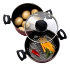 Leve 3 Em 1 Cozinhar No Vapor Caçarola Escorredor De Massa Cor Vermelho