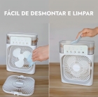 Ventilador Portátil Com Iluminação Umidificador Climatizador Preto Diâmetro 25 Cm Material Das Pás Plástico Quantidade De Pás 1