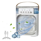 Ventilador Portátil Com Iluminação Umidificador Climatizador Preto Diâmetro 25 Cm Material Das Pás Plástico Quantidade De Pás 1