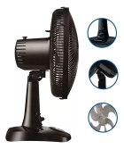 Ventilador Mesa Parede Mondial 6 P&aacute;s 2 Em 1 Compacto Potente Estrutura Preto P&aacute;s Preto Di&acirc;metro 30 cm Frequ&ecirc;ncia 50Hz Material das p&aacute;s Pl&aacute;stico