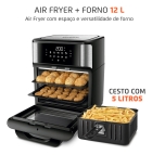 Fritadeira Air Fryer Forno Oven 12L, Mondial, 2000W - AFON-12L-BI