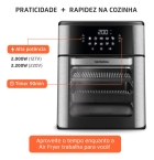 Fritadeira Air Fryer Forno Oven 12L Mondial 2000W AFON-12L-BI-BC