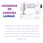 Máquina Costura Lanmax Lm-300 Eletrônica 24 Pontos - Cor Branco c/ Lilás