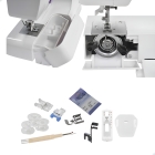 Máquina Costura Lanmax Lm-300 Eletrônica 24 Pontos - Cor Branco c/ Lilás