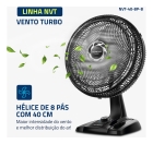 Ventilador de Mesa 40cm Turbo Mondial 140W NVT-40-8P-B