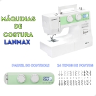 Máquina Costura Lanmax Lm-320 Eletrônica C/ Painel - Cor Branco c/ verde