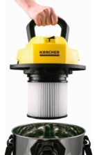 Aspirador de Pó e Água Kärcher WDL 1s 1700W Tanque 12L Alcance de 7,5 m Filtro HEPA e Função Soprador