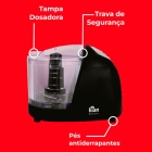 Mini Processador 500ml Lâminas Inox -vermelho 120w Kian -