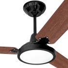 Ventilador De Teto Loren Sid Lumi Led M3 3 Pás Mogno Estrutura Preto Diâmetro 0.98 M Material Das Pás Mdf