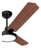 Ventilador De Teto Loren Sid Lumi Led M3 3 Pás Mogno Estrutura Preto Diâmetro 0.98 M Material Das Pás Mdf