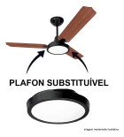 Ventilador De Teto Loren Sid Lumi Led M3 3 Pás Mogno Estrutura Preto Diâmetro 0.98 M Material Das Pás Mdf