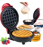 Máquina Waffle Elétrica Mini Grill Forma Clássico Redonda
