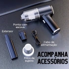 Top House Aspirador Portátil Automotivo Potente 100 mL Recarregável Cor Preto