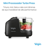 Mini Processador Elgin Turbo Press 150w Preto 110v Preto