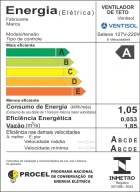 Ventilador De Teto Selene 5 Pás Inverter Estrutura Branco Pás Marrom Diâmetro 1042 Mm Frequência 50 Hz Material Das Pás Plástico