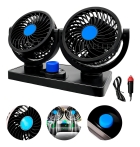 Mini Ventilador Duplo Interno Para Carro 2 Velocidades 12v