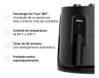 Air Fryer Philco 5,5l Cesto Quadrado 1500w Paf55a Cor Preto