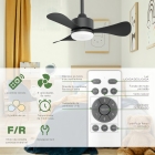 Ventilador De Teto Preto Moderno com Luz Led e Controle, Silencioso, Motor Dc Revers&iacute;vel, 3 Temperaturas De Cor, 6 Velocidades