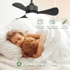 Ventilador De Teto Preto Moderno com Luz Led e Controle, Silencioso, Motor Dc Revers&iacute;vel, 3 Temperaturas De Cor, 6 Velocidades