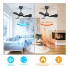 Ventilador De Teto Preto Moderno com Luz Led e Controle, Silencioso, Motor Dc Revers&iacute;vel, 3 Temperaturas De Cor, 6 Velocidades