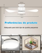Ventilador De Teto Branco Com Luz E Controle Remoto, 3cct De Cor, 6 Velocidades, Embutido Silencioso e Reversível