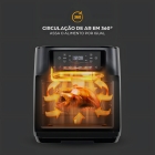Fritadeira Elétrica Wap Air Fryer Oven Digital Black Inox 12 Litros com Revestimento Antiaderente