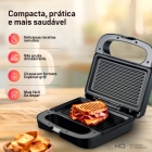 Sanduicheira E Grill Hq 750w Antiaderente Inx Hq-sg001 127v
