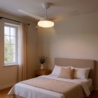 Ventilador de Teto Lustre Borda Infinita Pás MDF LED Amarelado 3000K Beltempo Mira