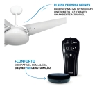 Kit Ventilador De Teto Pás De Mdf Branco/Branco Led 3000k Mira + Controle Remoto Bt-600 Preto Beltempo