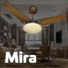 Ventilador De Teto Beltempo Mira Led 3000k Preto/imbuia Estrutura Preto Pás Imbuia Diâmetro 1.01 m Material das pás Madeira Quantidade de pás 3