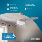 Ventilador de Teto Lustre Borda Infinita Pás MDF LED Branco 6500K Beltempo Mira