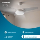 Ventilador de Teto Lustre Borda Infinita Pás MDF LED Branco 6500K Beltempo Mira