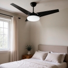 Ventilador de Teto Lustre Borda Infinita Pás MDF LED Branco 6500K Beltempo Mira