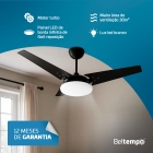 Ventilador de Teto Lustre Borda Infinita Pás MDF LED Branco 6500K Beltempo Mira