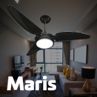 Ventilador De Teto Preto Led 6500k + Controle Beltempo Diâmetro 1.05 m Material das pás Plástico Quantidade de pás 3