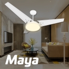 Ventilador De Teto Pás De Mdf Branco/Branco Led 3000k Maya Beltempo