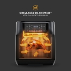 Fritadeira Elétrica Air Fryer Oven Black INOX WAP WAOD2 12 Litros 4 em 1 Porta com Abertura Lateral e Removível 1800W