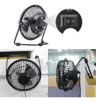Ventilador De Mesa Port&aacute;til Pequeno Silencioso 14,9x14,6cm Estrutura Preto P&aacute;s Prata
