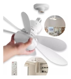 Ventilador De Teto Com Lâmpada Led E27 Flower Estrutura Branco Pás Branco Diâmetro 42 cm Material das pás Plástico Quantidade de pás 6