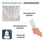 Ventilador De Teto Com Lâmpada Led E27 Flower Estrutura Branco Pás Branco Diâmetro 42 cm Material das pás Plástico Quantidade de pás 6
