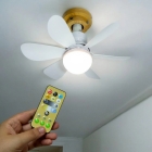 Ventilador de teto silencioso com 6 aspas, 3 velocidades, lâmpada LED, branco, 40W, Kaprot