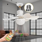 Ventilador de teto silencioso com 6 aspas, 3 velocidades, lâmpada LED, branco, 40W, Kaprot