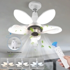 Ventilador De Teto 50w Com Iluminação Led 5 Lâmpadas Design Flor 3 Lâminas 3 Modos