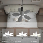 Ventilador De Teto 50w Com Iluminação Led 5 Lâmpadas Design Flor 3 Lâminas 3 Modos