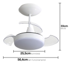 Ventilador De Teto Aliseu Retrátil Pro Branco - Diâmetro aberto 56.4