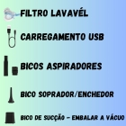Mini Aspirador Pó Soprador Vácuo 3em 1 Portátil Recarregável Cor