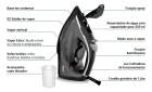 Ferro De Passar A Vapor Philco 320ml Base Cerâmica PFV70 Cor Preto