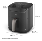 Air Fryer Electrolux Rita Lobo 5,6l 8 Receitas Pré-sugeridas Timer 60 Minutos Desligamento Automático Cesto Removível Antiaderente 1400w Cinza Eaf40